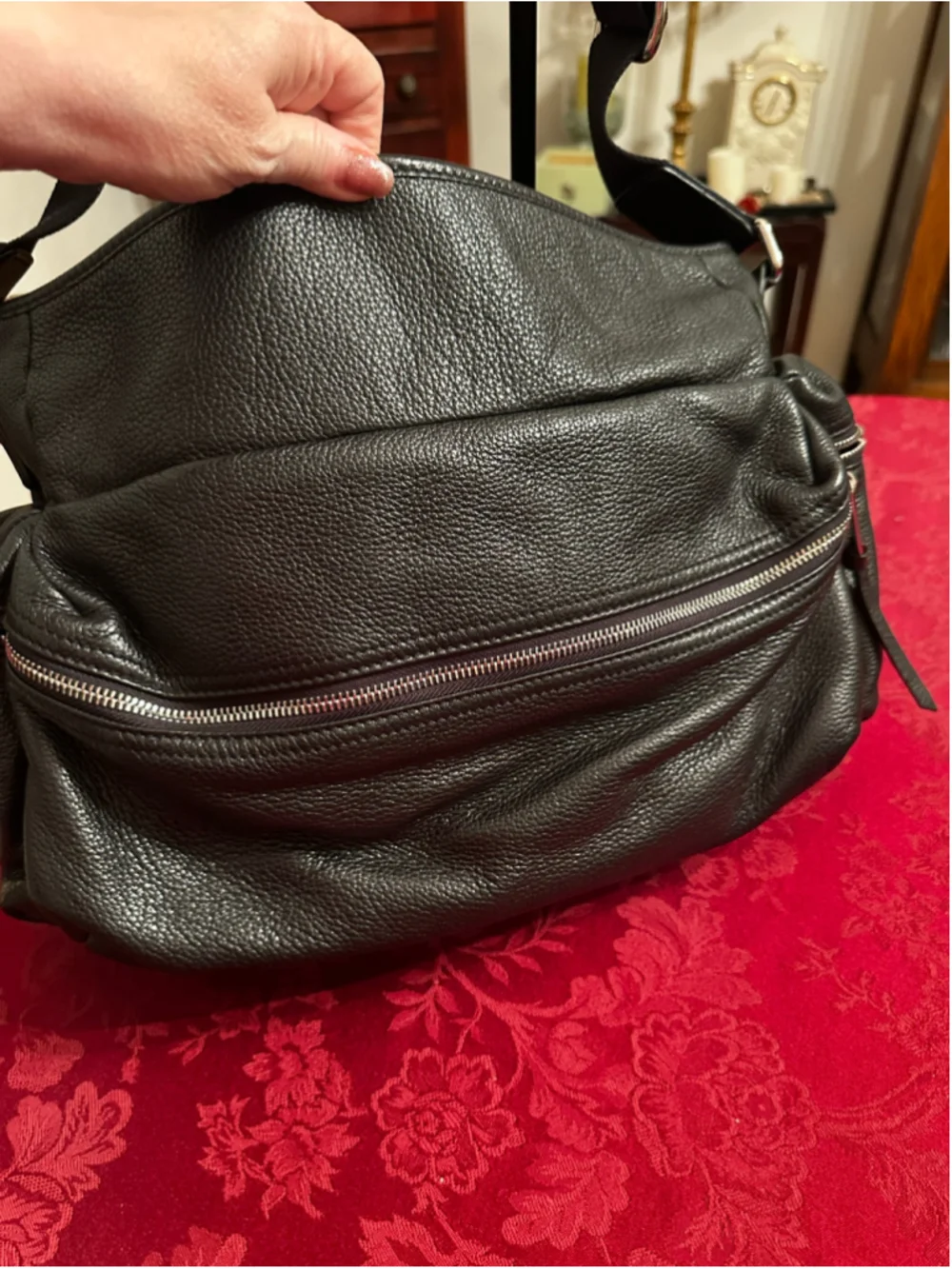 Dolce & Gabbana Black Leather Crossbody Messenger Bag w/ Silver Hardware